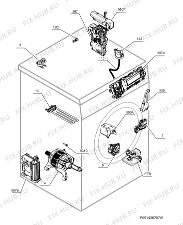Взрыв-схема стиральной машины Aeg L76471FL - Схема узла Electrical equipment 268